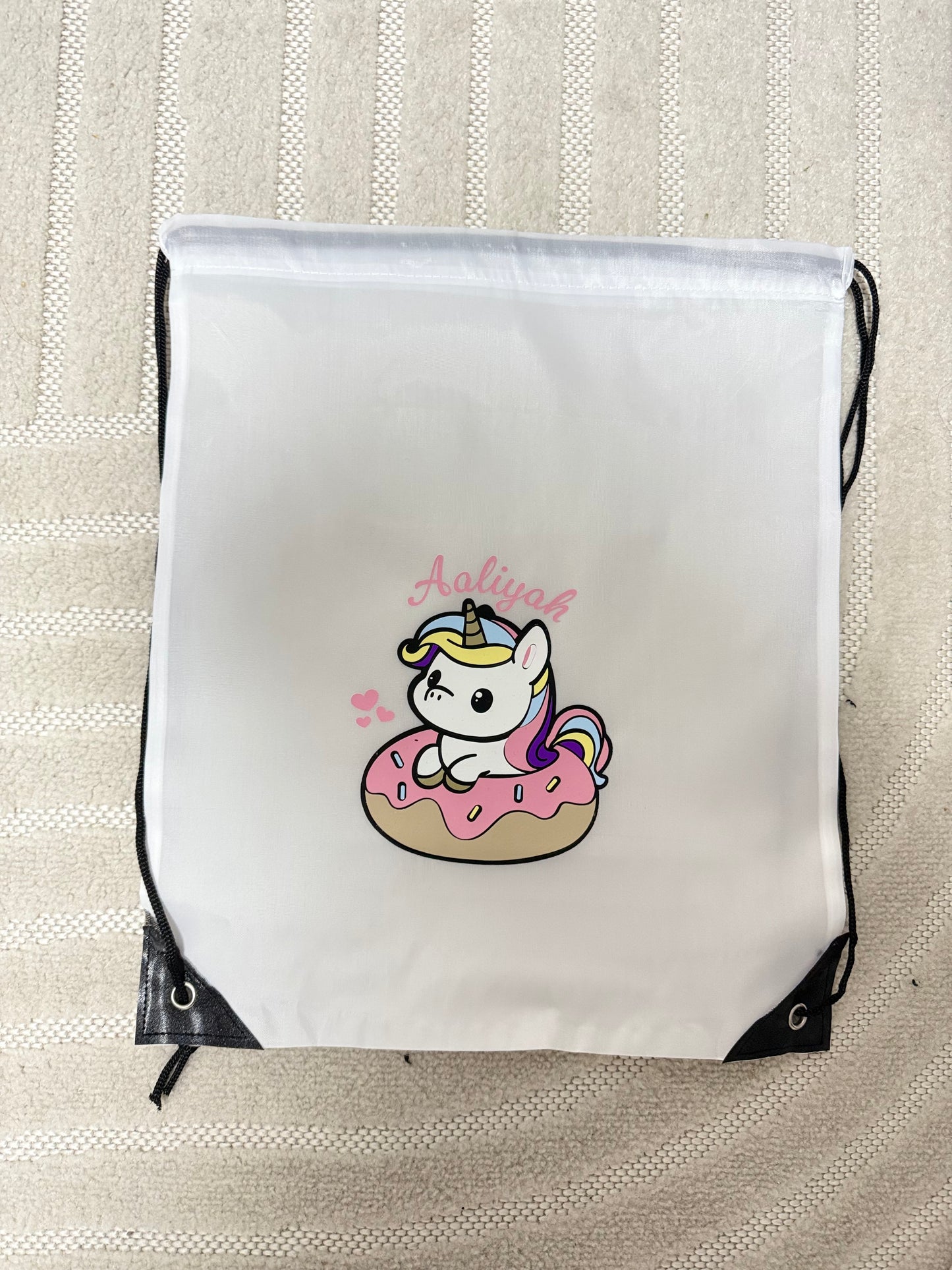 TURNBEUTEL EINHORN AUF DONUT