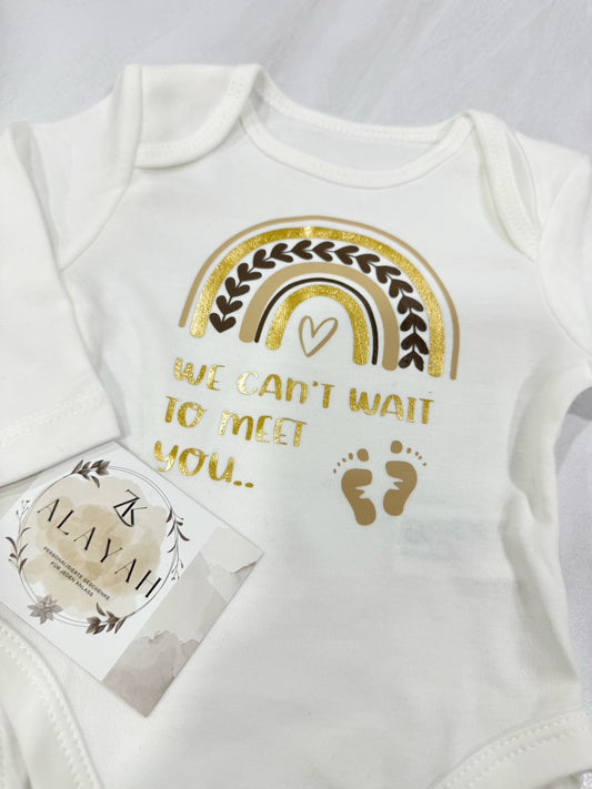 BABYBODY SCHWANGERSCHAFTSVERKÜNDUNG RGENBOGEN GOLD