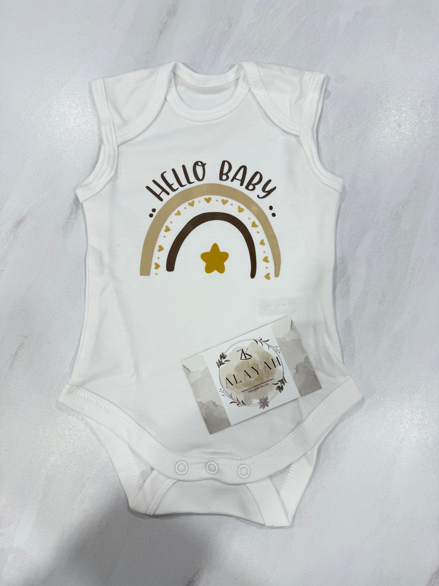 BABYBODY HELLO BABY UNISEX REGENBOGEN BEIGE