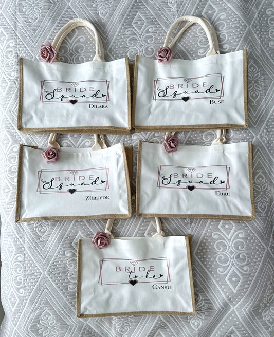 (Kopie) JGA GOODIE BAG JUTE TASCHE PERSONALISIERT BRIDE TO BE